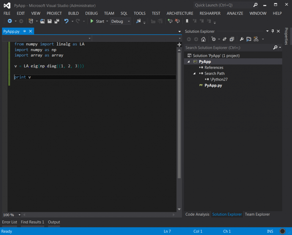 install numpy in visual studio code